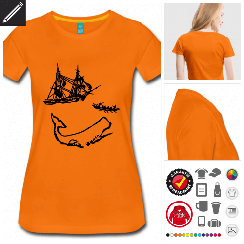 oranges Pottwal T-Shirt zu gestalten