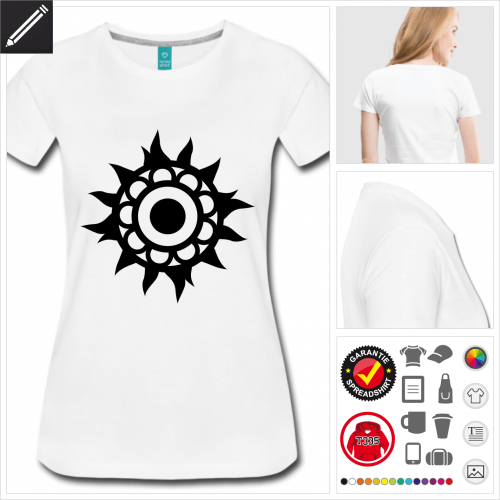 Flammen Blume T-Shirt selbst gestalten. Druck ab 1 Stuck