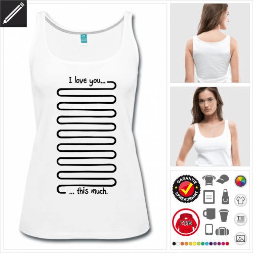 Love weisses Tank Top online Druckerei, hhe Qualitt