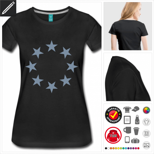 blaues Sternen T-Shirt selbst gestalten