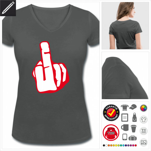 Frauen Mittelfinger T-Shirt zu gestalten