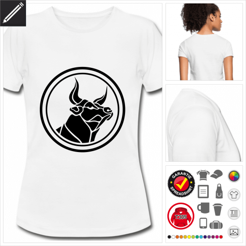 weisses basic Taurus T-Shirt selbst gestalten. Online Druckerei