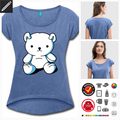 Frauen Teddybr Kawaii T-Shirt online Druckerei, hhe Qualitt