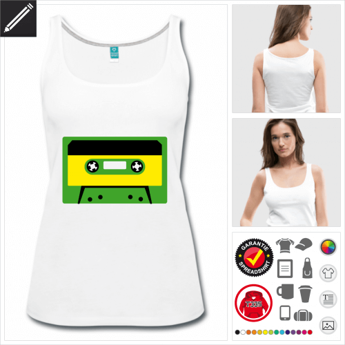 Frauen Kassette T-Shirt online zu gestalten