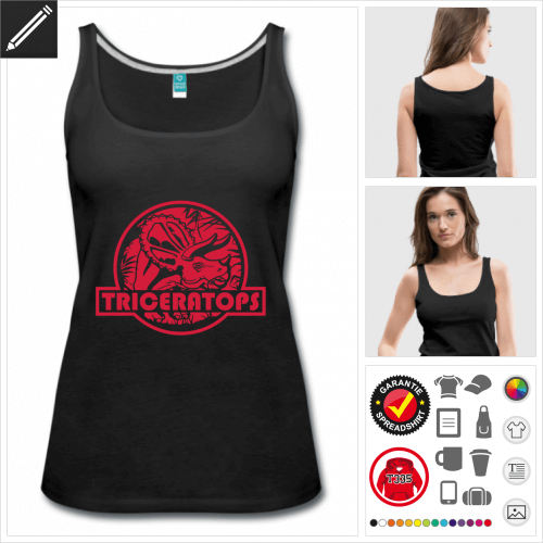 Triceratops Logo Tank Top gestalten, Druck ab 1 Stuck