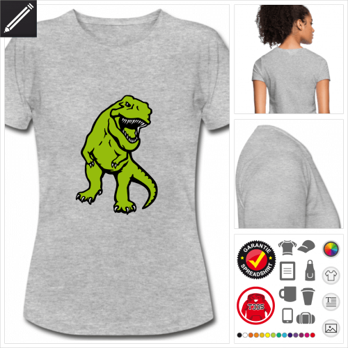 graues T-Rex T-Shirt personalisieren