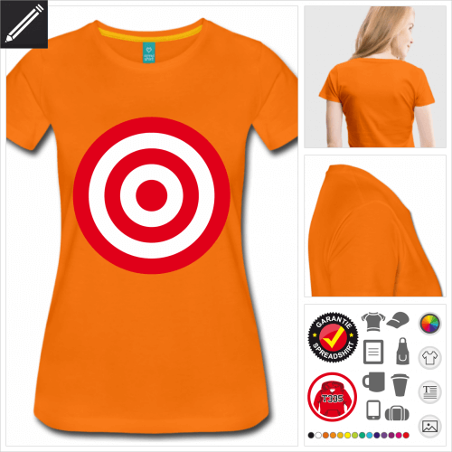 oranges Zielscheibe T-Shirt online gestalten