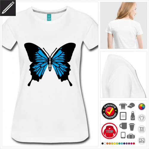 basic Schmetterling T-Shirt selbst gestalten. Online Druckerei
