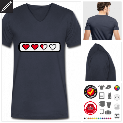 Männer Pixel T-Shirt online zu gestalten