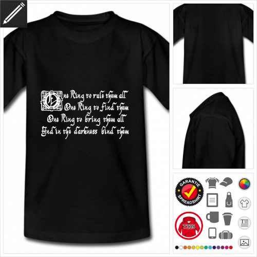 Kinder Tolkien T-Shirt selbst gestalten. Druck ab 1 Stuck