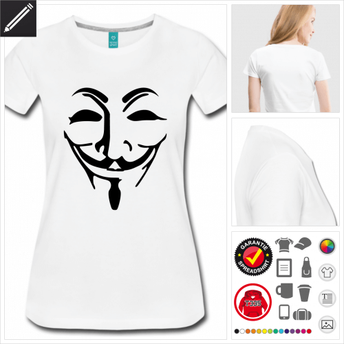 Frauen graues Hacking T-Shirt selbst gestalten