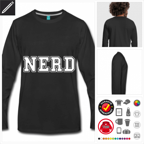 Mnner Nerd Grobuchstaben T-Shirt zu gestalten