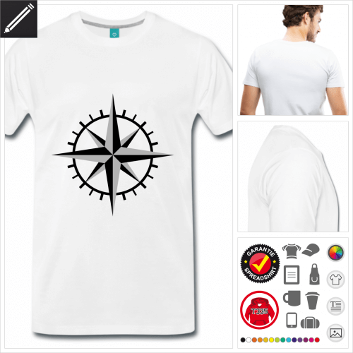 Kompassrose T-Shirt basic selbst gestalten