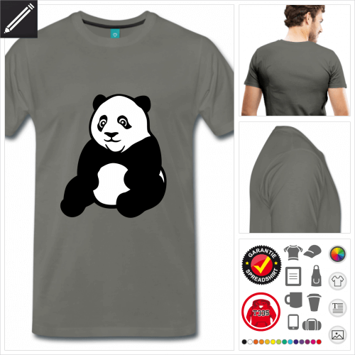 Männer Pandas T-Shirt online Druckerei, höhe Qualität
