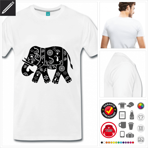 grnes Elefant T-Shirt selbst gestalten. Online Druckerei