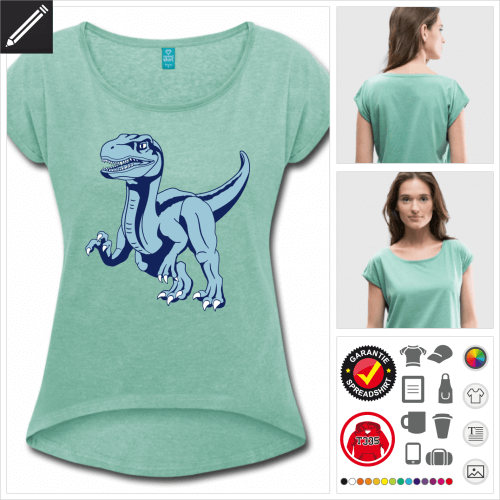 grnes Velociraptor T-Shirt personalisieren