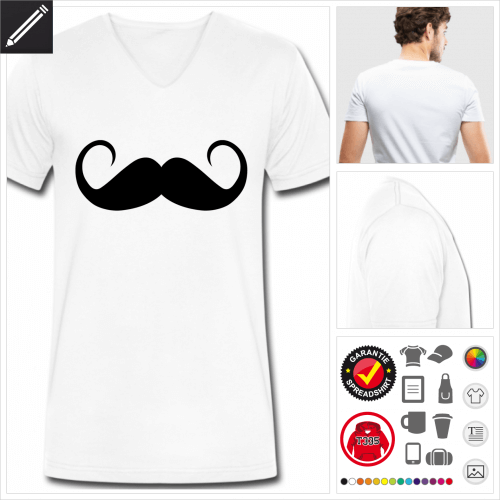 basic moustache T-Shirt selbst gestalten. Online Druckerei