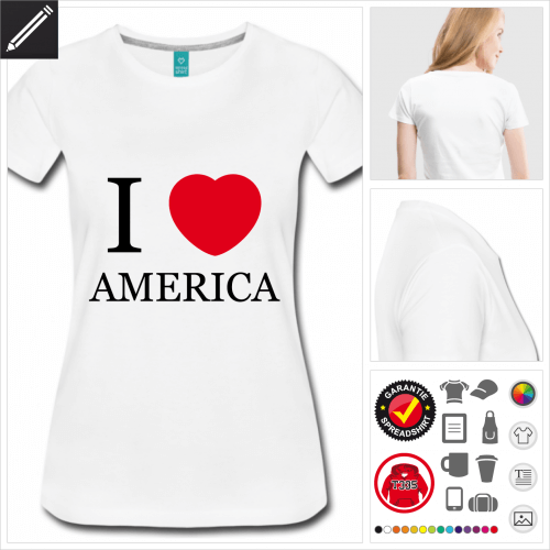 Frauen USA T-Shirt online Druckerei, hhe Qualitt