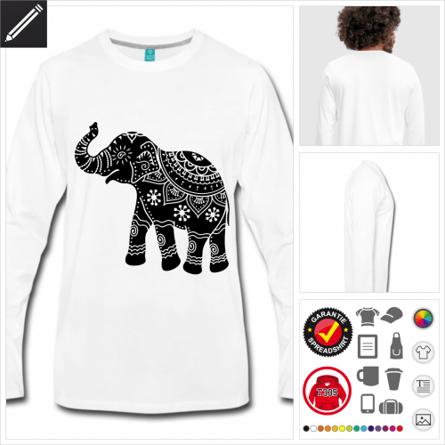 Kunstvoller Elefant T-Shirt fr Mnner online zu gestalten