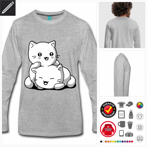 Mnner Katzen T-Shirt selbst gestalten