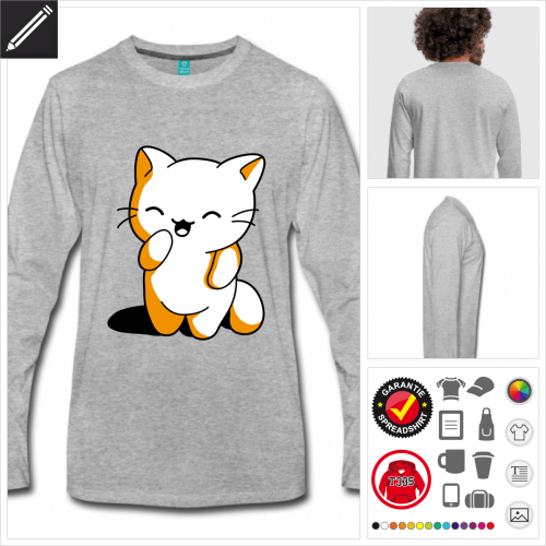 Kätzchen kawaii T-Shirt selbst gestalten. Online Druckerei
