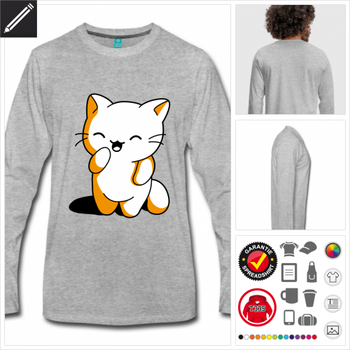 Ktzchen kawaii T-Shirt selbst gestalten. Online Druckerei