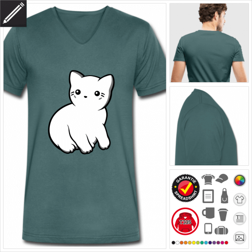 Katze kawaii T-Shirt fr Mnner online gestalten