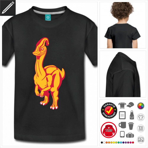 schwarzes Dinosaurier Entenschnabel T-Shirt personalisieren