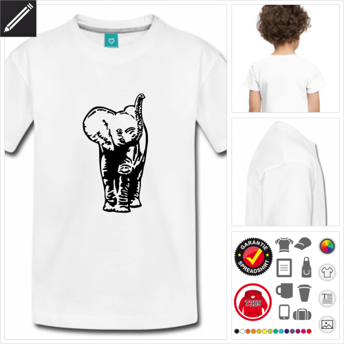 Kinder Baby-Elefant Kurzarmshirt online Druckerei, hhe Qualitt