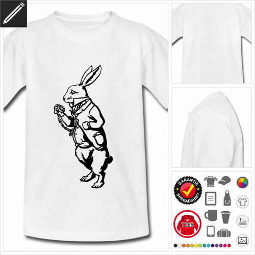 basic Weies Kaninchen T-Shirt selbst gestalten. Online Druckerei