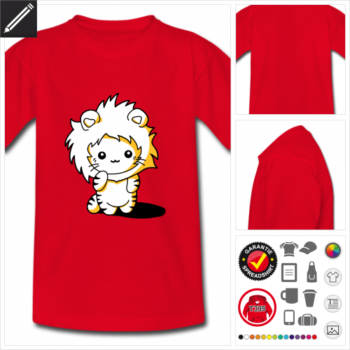 Kinder Ktzchen Kapuze T-Shirt selbst gestalten