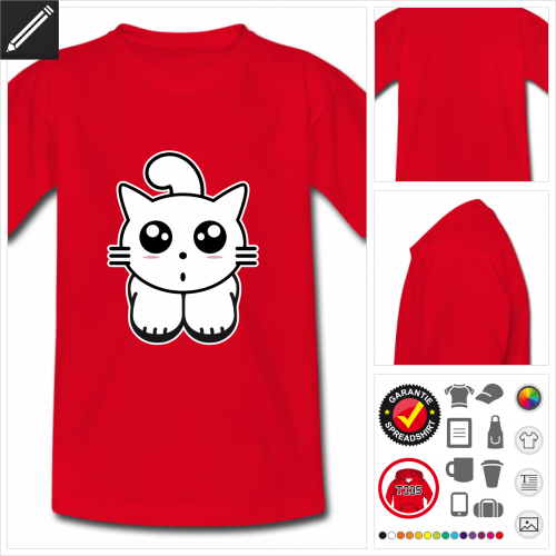 Kinder Ktzchen T-Shirt online Druckerei, hhe Qualitt