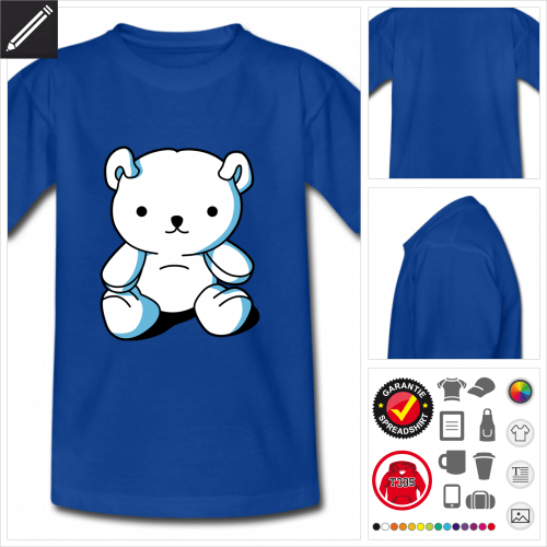 Kinder Teddybr T-Shirt selbst gestalten. Online Druckerei