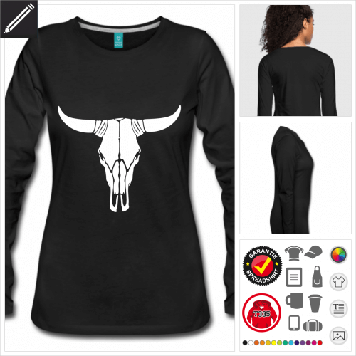 Western Langarmshirt selbst gestalten. Druck ab 1 Stuck