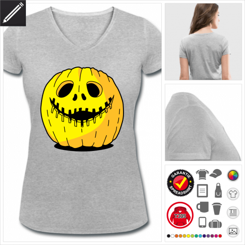 Halloween Kürbis T-Shirt selbst gestalten. Online Druckerei