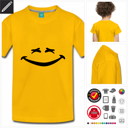 blaues Lustiges Smiley T-Shirt personalisieren