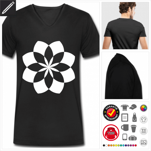 blaues Lotosblume T-Shirt gestalten, Druck ab 1 Stuck