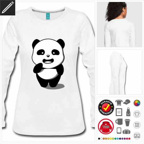 Lustiger Panda Kawaii T-Shirt online Druckerei, hhe Qualitt