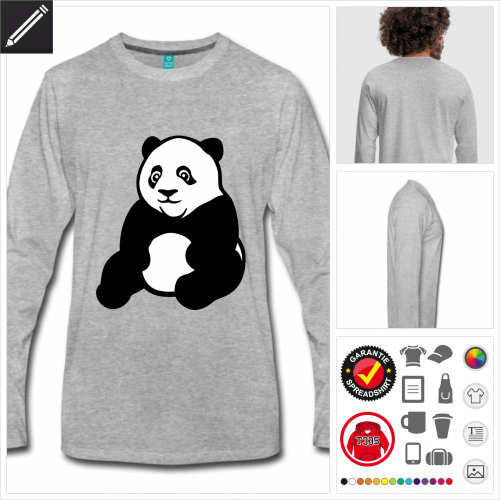 graues Lustiger Panda T-Shirt online zu gestalten