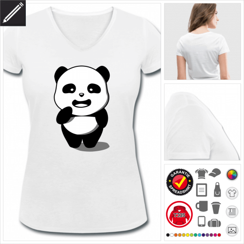 Frauen Lustiger Panda T-Shirt online Druckerei, hhe Qualitt