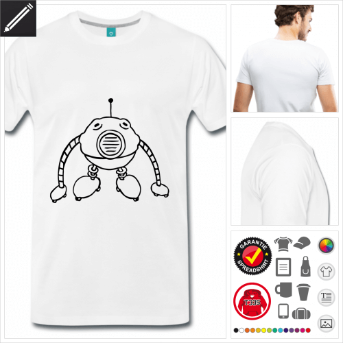 Lustiger Roboter T-Shirt gestalten, Druck ab 1 Stuck