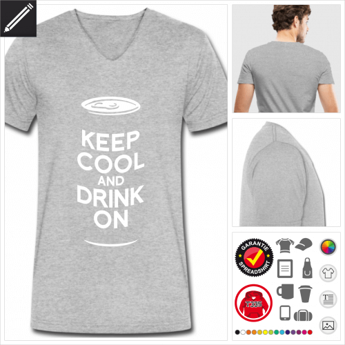 blaues keep calm T-Shirt selbst gestalten