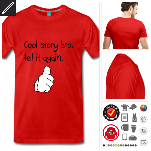 rotes Witzige Sprche T-Shirt online zu gestalten