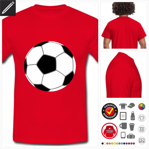 rotes Fuball ball T-Shirt online Druckerei, hhe Qualitt