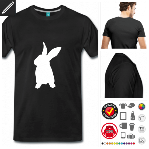 Kaninchen Piktogramm T-Shirt selbst gestalten