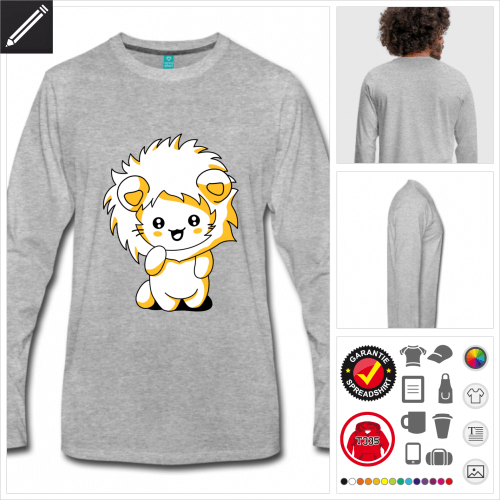 Katzen kawaii T-Shirt selbst gestalten. Online Druckerei