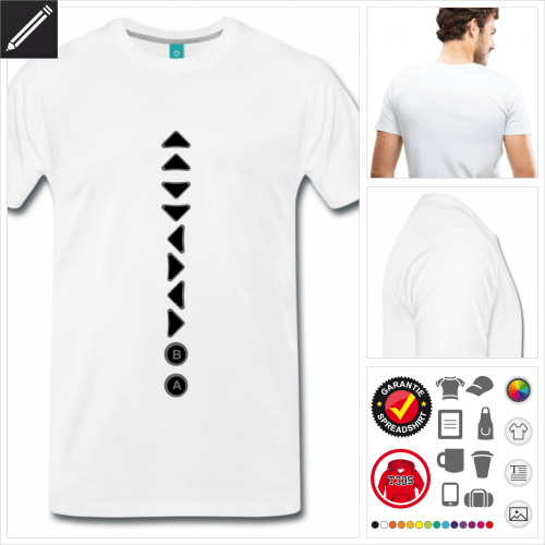 weisses Gamer T-Shirt zu gestalten