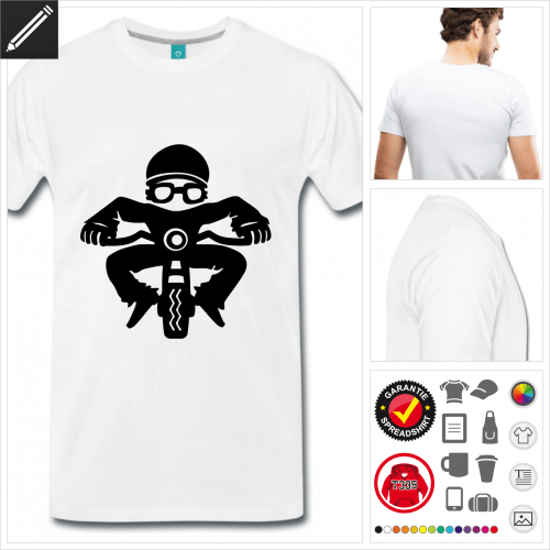 Mnner Biker T-Shirt selbst gestalten. Online Druckerei