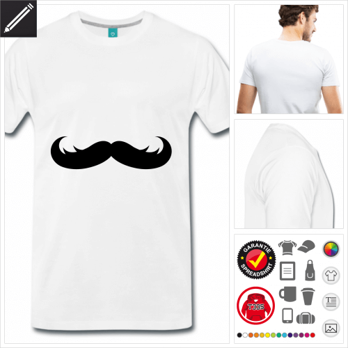 basic moustache T-Shirt selbst gestalten. Druck ab 1 Stuck