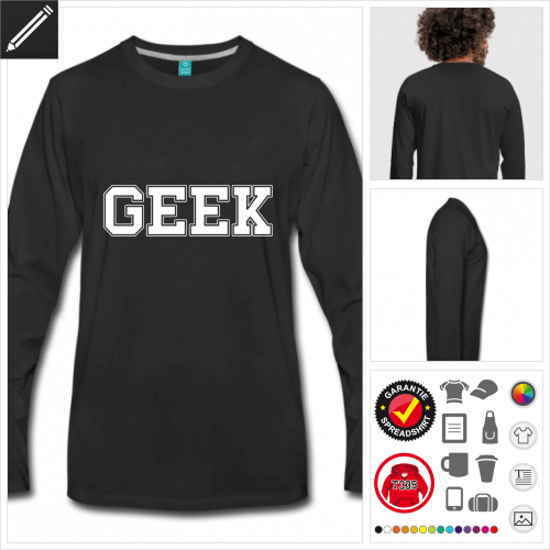 Mnner Geek College T-Shirt selbst gestalten. Online Druckerei